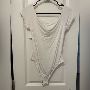 White cross back bodysuit